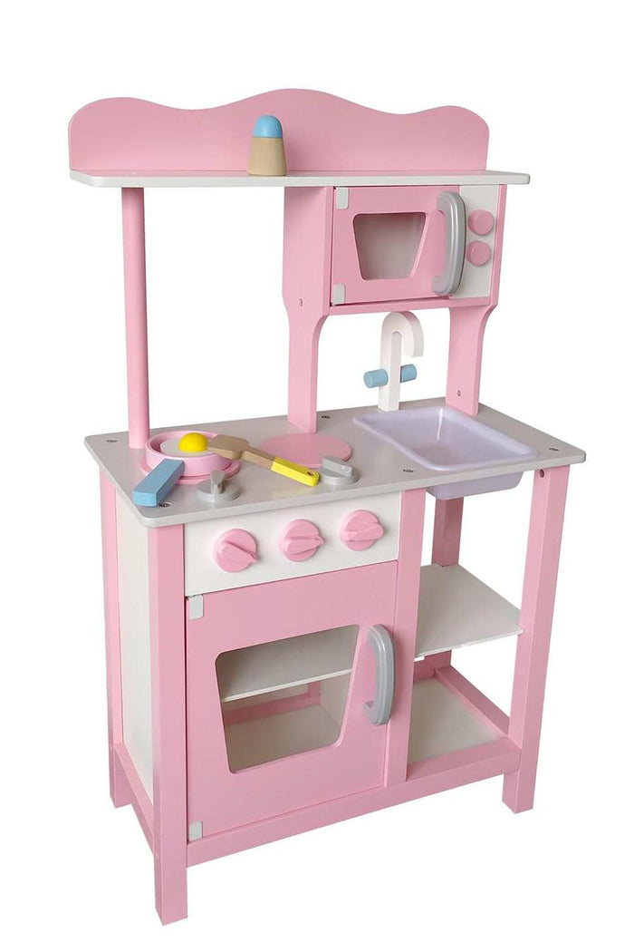 Cocina De Madera Rosada + Accesorios 48X24X80Cms Gamepower
