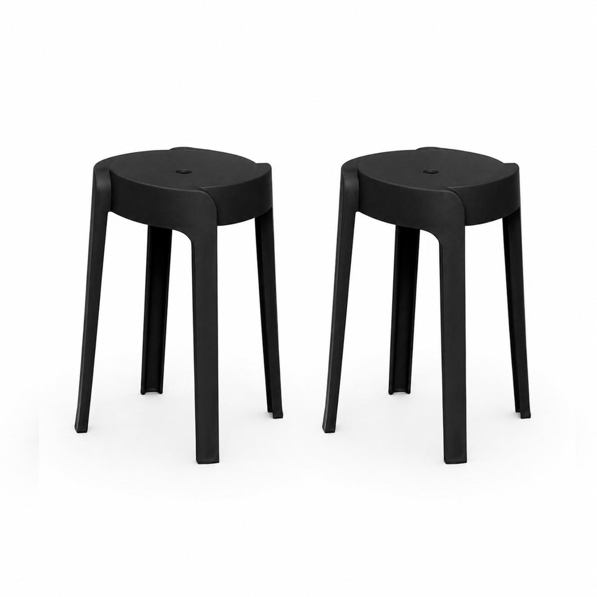 SET 2 Pisos Banco Apilable Deco Valencia Negro Escandinavia 45 cm