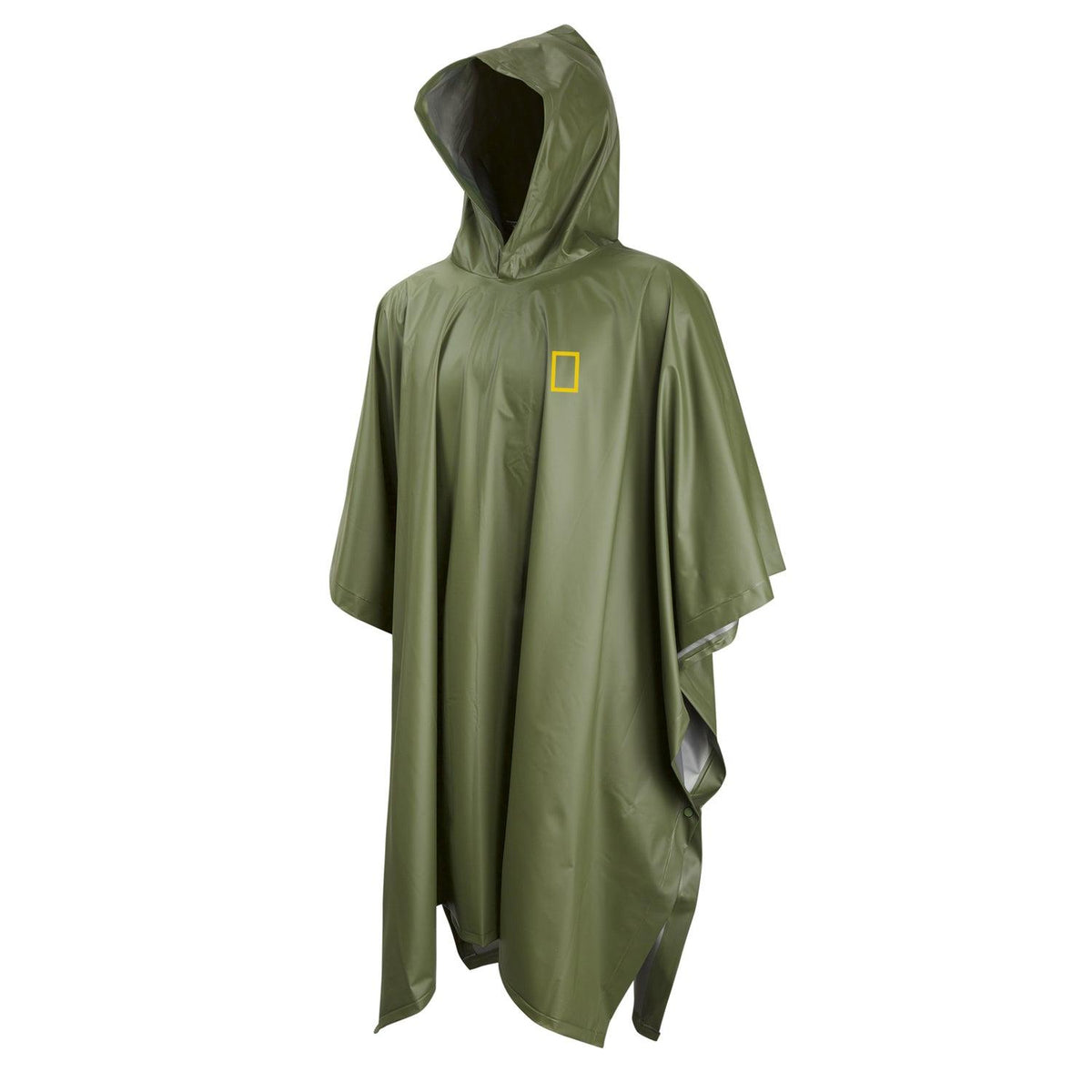 Poncho Impermeable Verde Con Capucha National Geographic