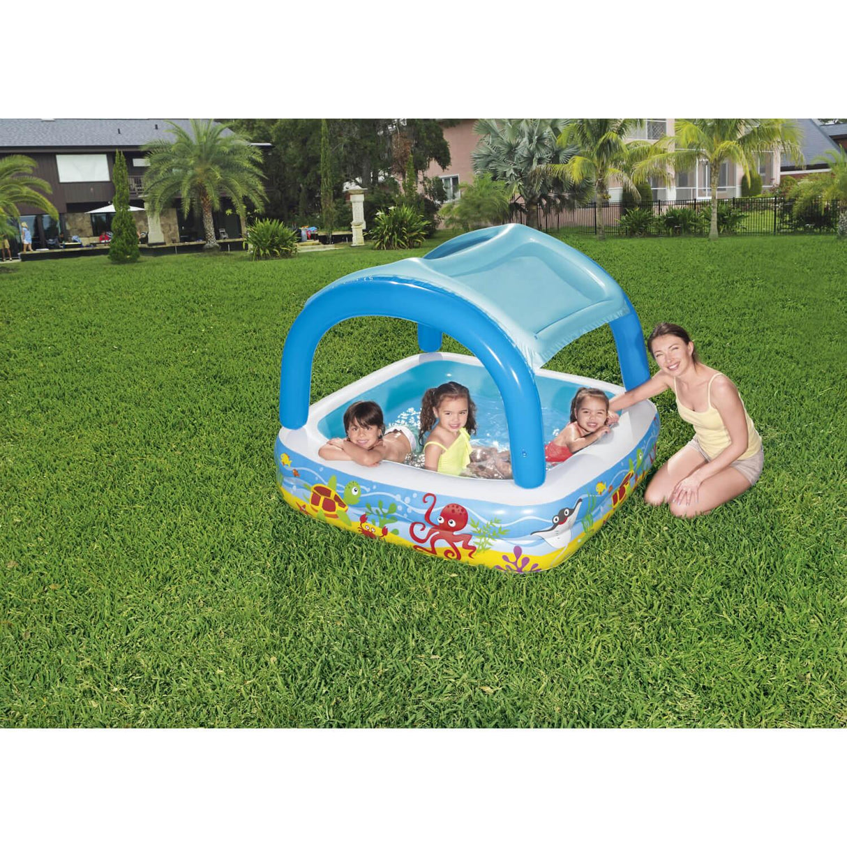 Piscina Inflable Bestway Con Toldo Desmontable 140x140x114cm