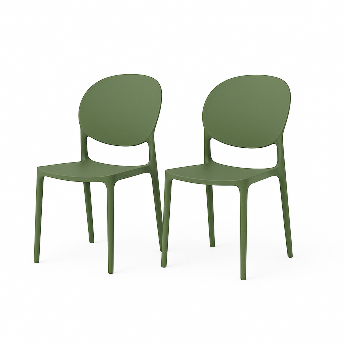 SET 2 Sillas Plástico Apilable Deco Sevilla Verde Escandinavia