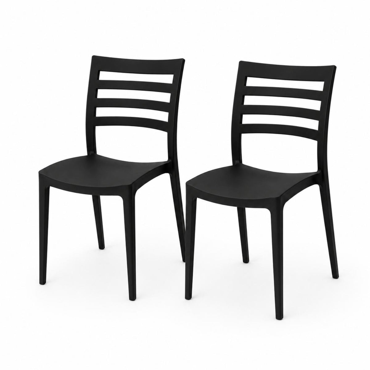 SET 2 Sillas Plástico Apilable Deco Nybro Negra Escandinavia