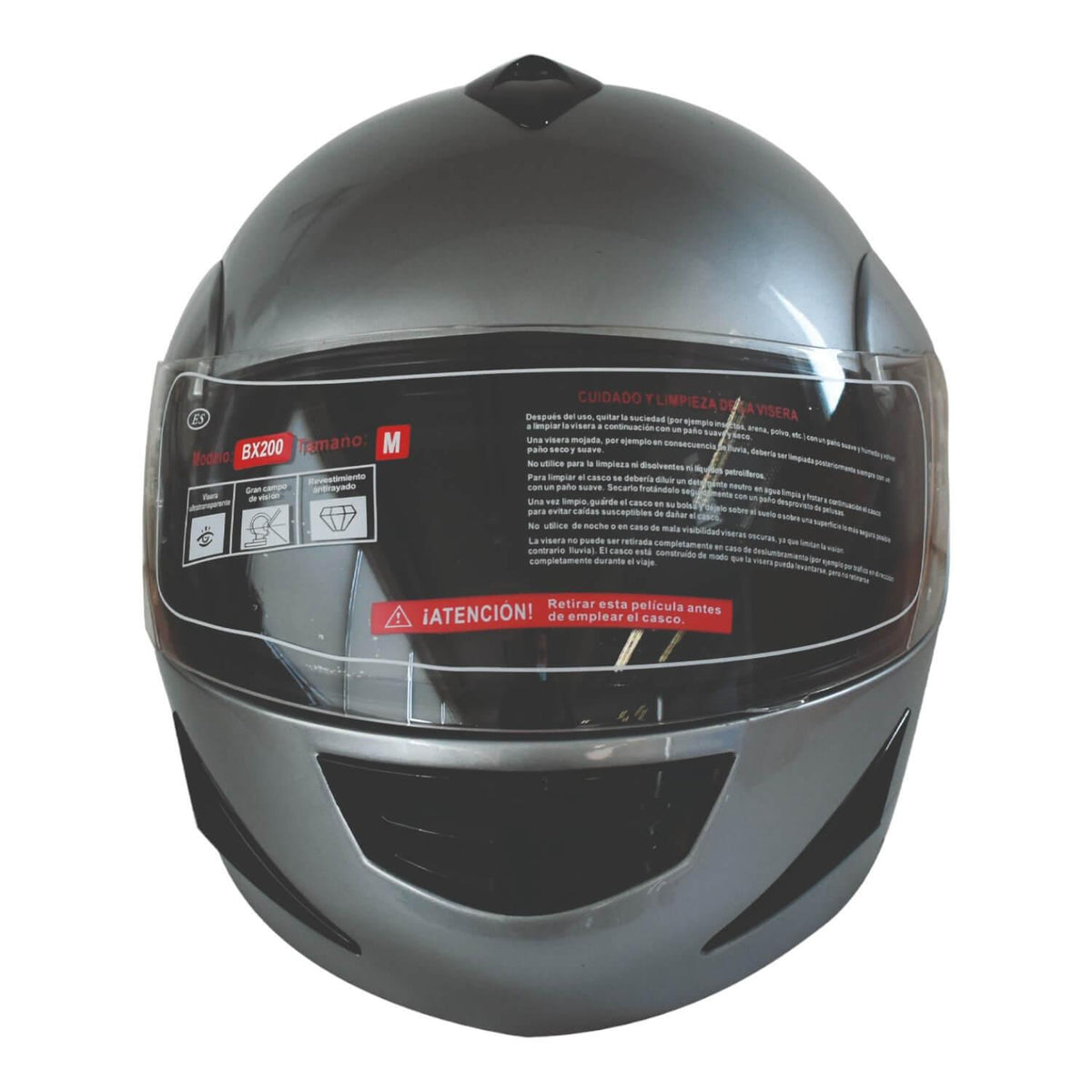 Casco Integral Bx200 Talla M Gris Certificado ECE Bex