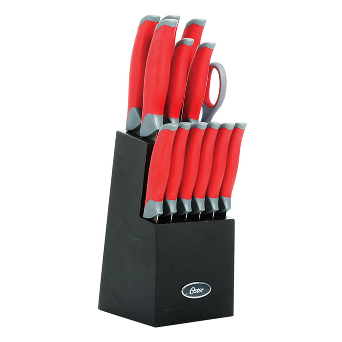 Oster Set De Cuchillos Lindbergh Acero 14 Piezas Inox Rojo