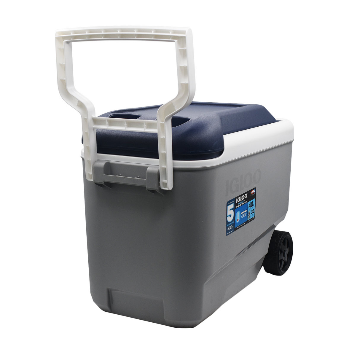 Cooler Nevera Hielera con Ruedas Maxcold Gris 38 Litro Igloo