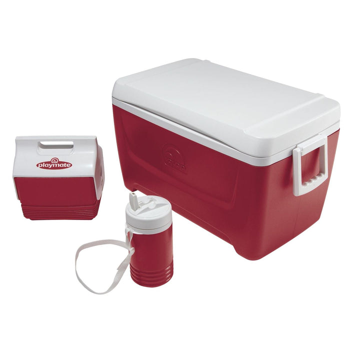 Combo Cooler Island Breeze: 45 L + 3 L + 0.95 L Rojo Igloo