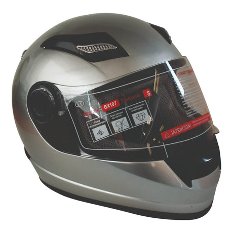 Casco Full Face Bx107 Talla L Color Silver Certificado ECE Bex