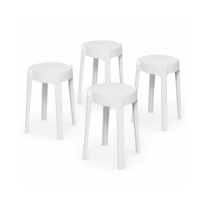 SET 4 Pisos Banco Apilable Deco Valencia Blanco Escandinavia 45 cm