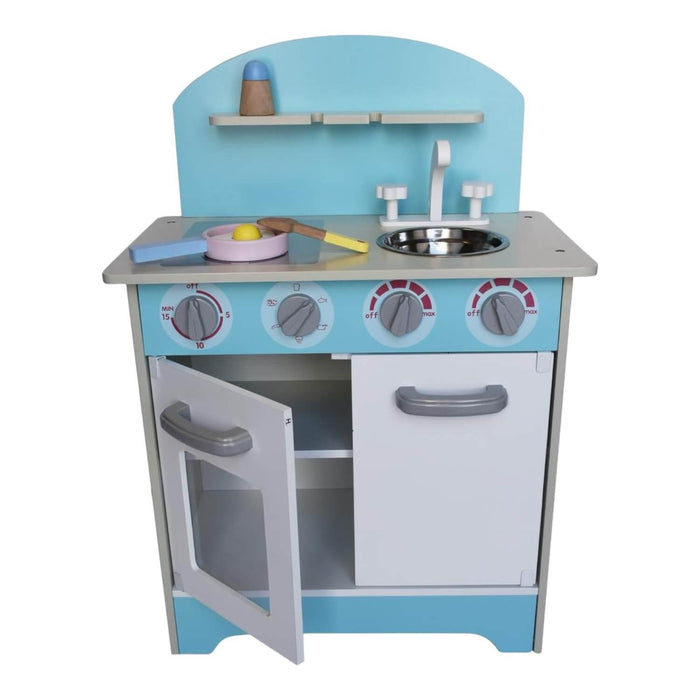 Cocina De Madera Celeste + Accesorios 45X26X64,5cm Gamepower