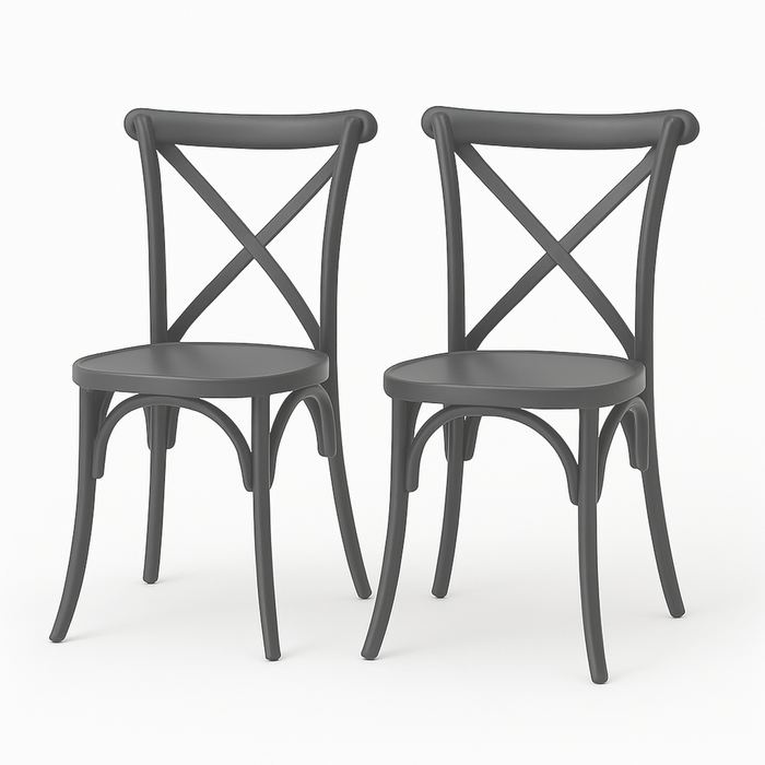 SET 2 Sillas Plástico Apilable Deco Copenhagen Gris Escandinavia