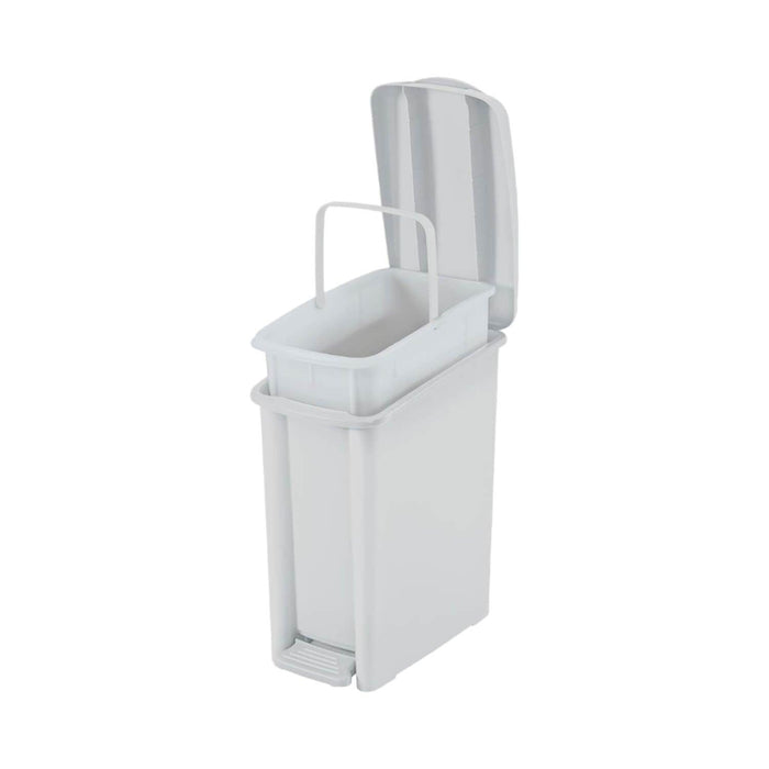 Basurero Pedal Delgado 10 Lt Blanco 30x18.8x37.5 cms Rimax