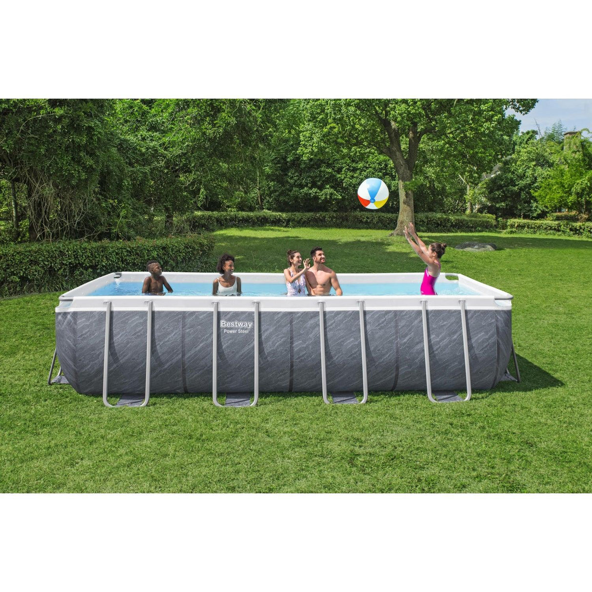 Piscina Bestway Rectangular C/Filtro Gris 5.49MX2.74MX1.22M