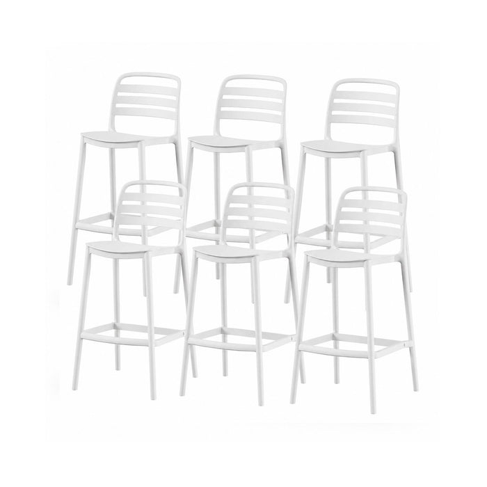 SET 6 Pisos Taburete Silla alta bar cocina Ragnar 75cm Blanca