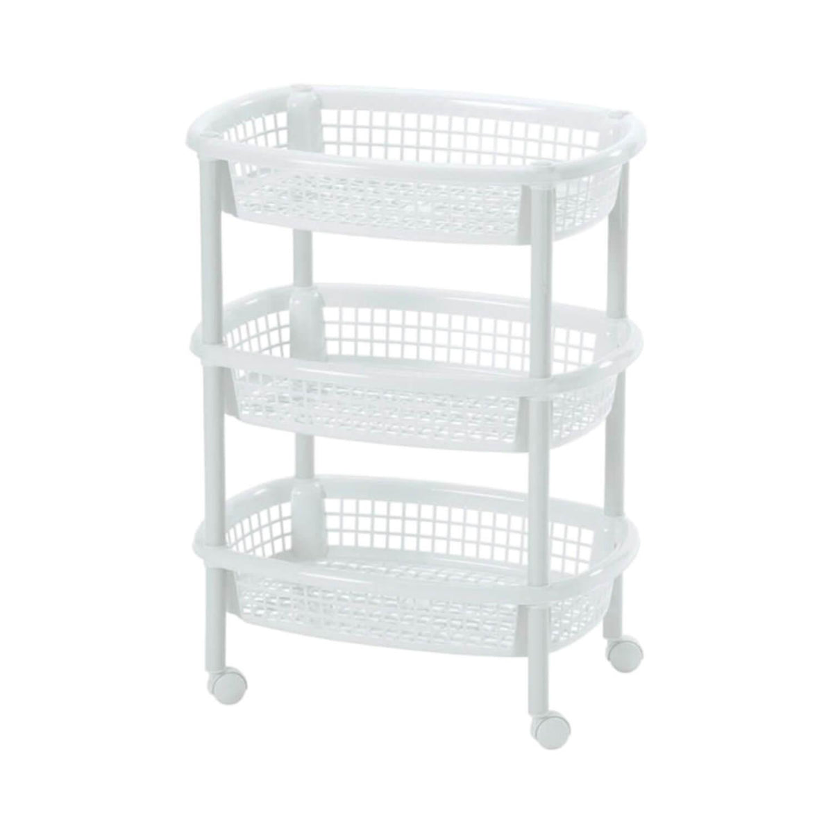 Canasta Movil Ovalada Blanco 54.5x39.2x71.5 cms Rimax