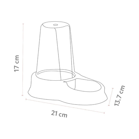 Dispensador Mascota Agua y Comida 0,65 L Negro Plastiken