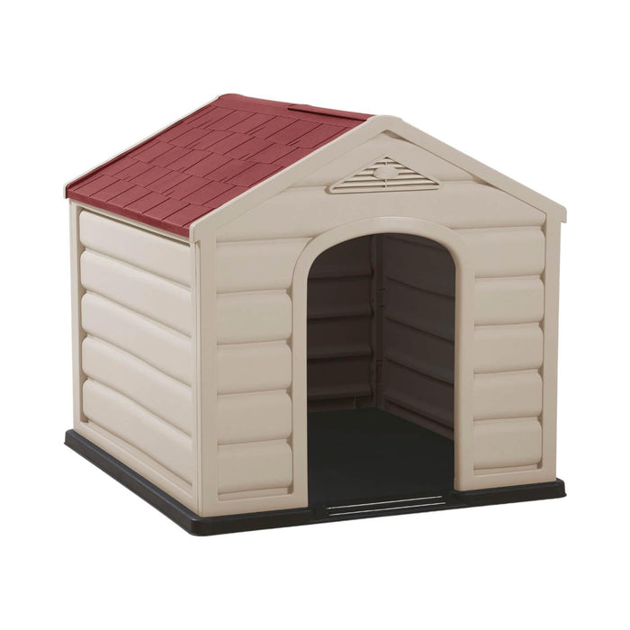Casa Para Perro Mascota Pequeña Techo Rojo 68x61x58cm Rimax