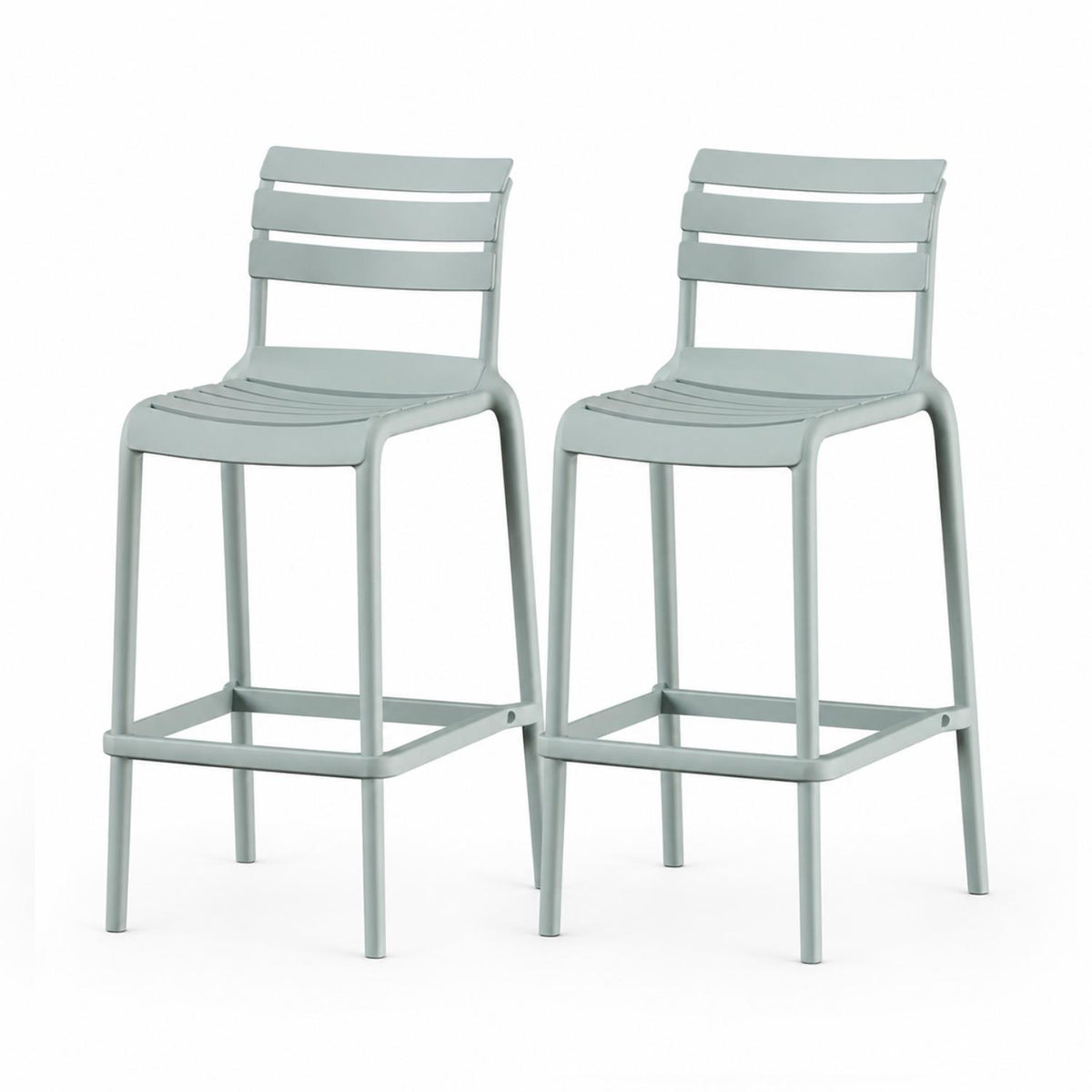 SET 2 Pisos Taburete Silla alta bar cocina Galt 65cm Gris Claro