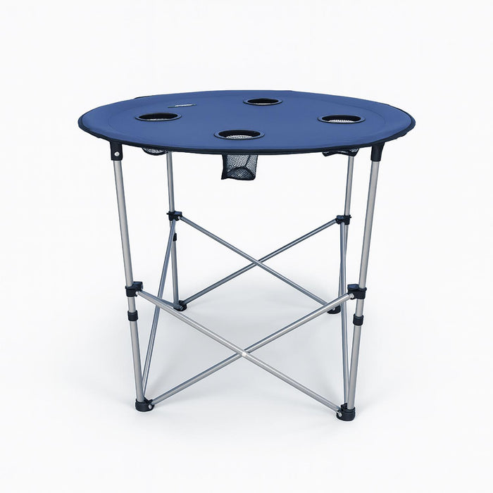 Mesa Plegable Camping Serengeti con Posavasos Azul Nat Geo