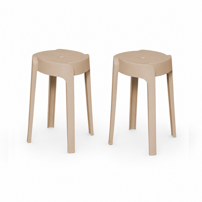 SET 2 Pisos Banco Apilable Deco Valencia Beige Escandinavia 45 cm