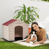 Casa Para Perro Mascota Pequeña Techo Rojo 68x61x58cm Rimax