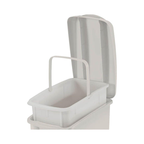 Basurero Pedal Delgado 10 Lt Blanco 30x18.8x37.5 cms Rimax