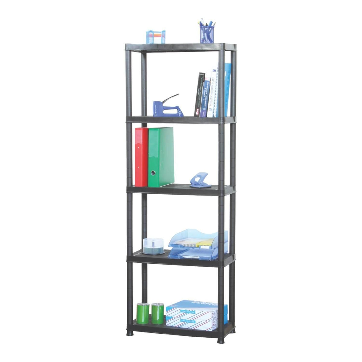 Estante Repisa Rack Plastico 5 Niveles 61X31X172Cm Negro Ram