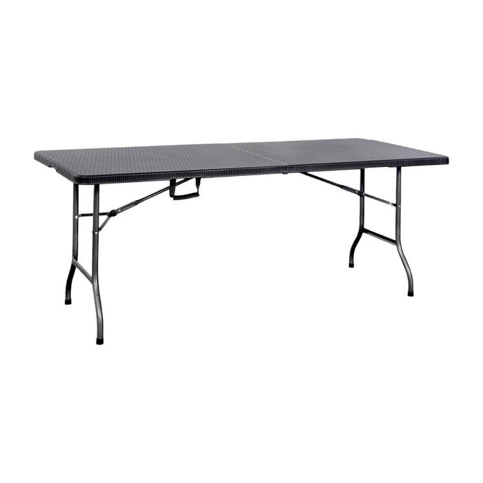 Mesa Plegable Rectangular 180X74Cm Diseño Ratan Café Northwest