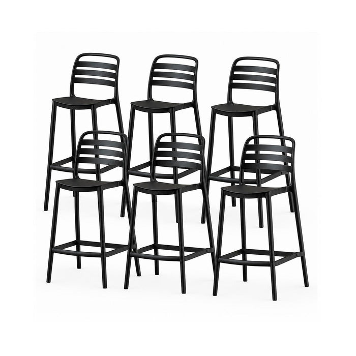 SET 6 Pisos Taburete Silla alta bar cocina Ragnar 75cm Negra
