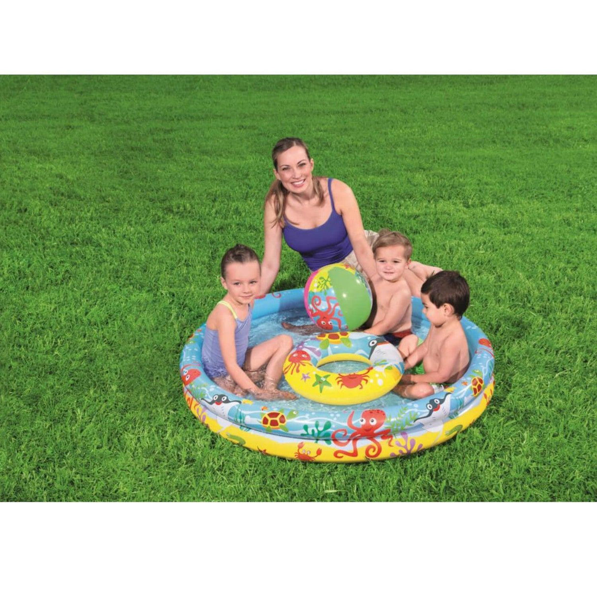 Piscina Inflable Bestway Con Aro Y Pelota Inflable 122X20Cm