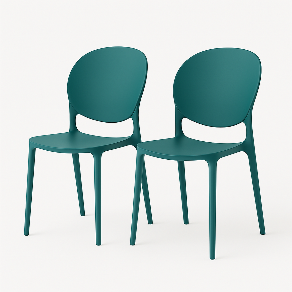 SET 2 Sillas Plástico Apilable Deco Berlín Azul Escandinavia