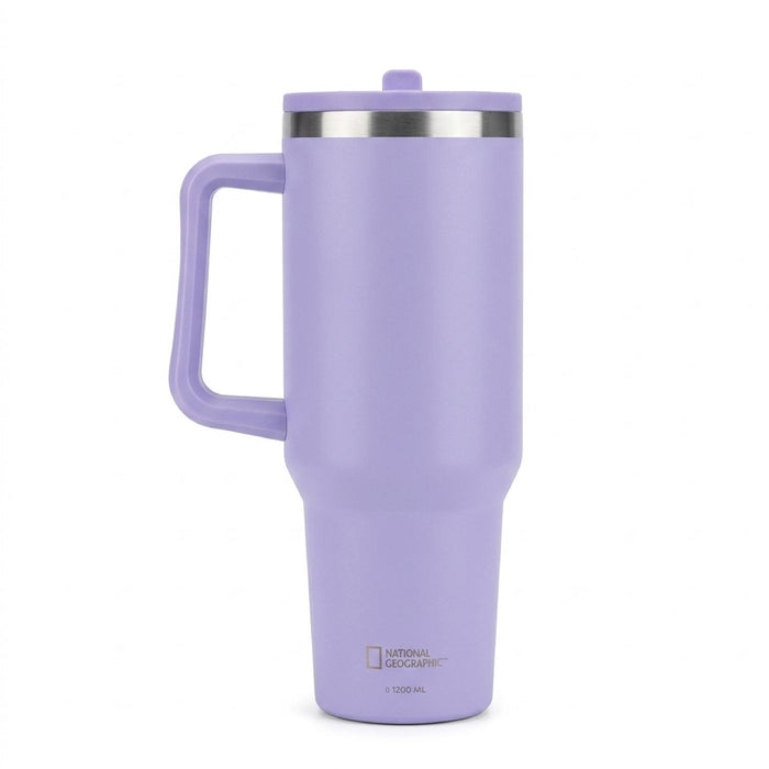 Botella Vaso Termico Mango 1,2Lt Lila National Geographic