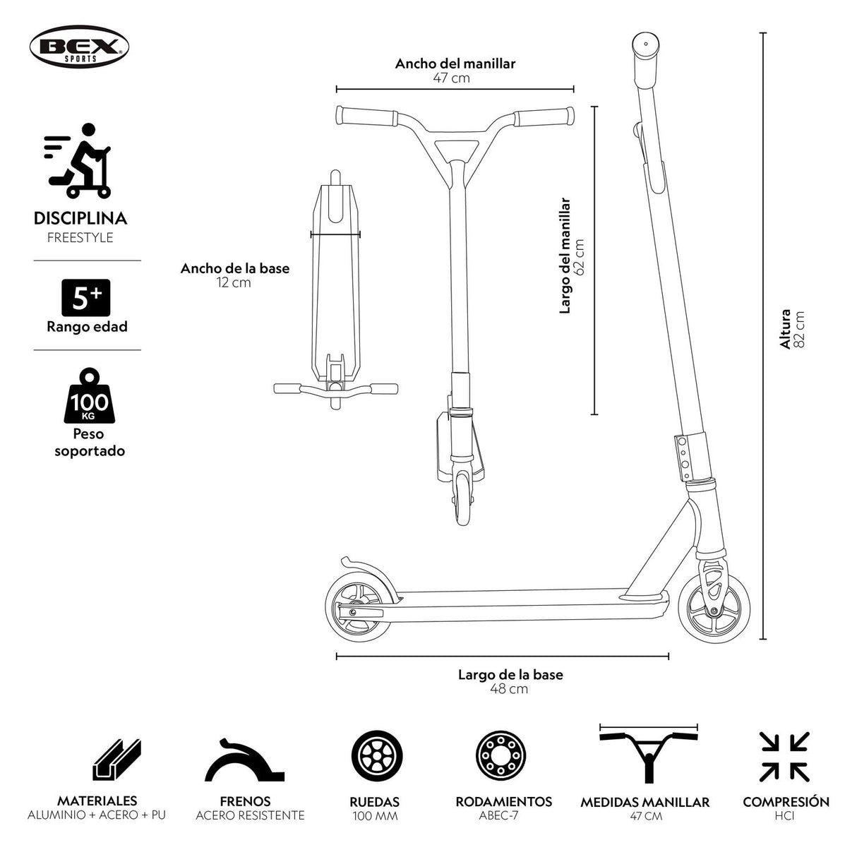 Scooter Freestyle Acrobacia de Salto Professional DPR Bex