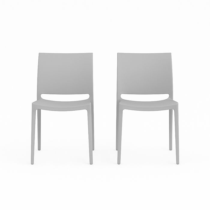 SET 2 Sillas Plástico Apilable Deco Dresden Gris 49x38x78,5cm