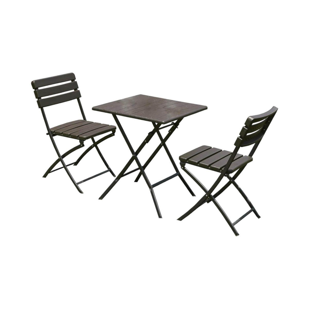 Set 2 sillas + Mesa Cuadrada Plegable 61x73 Café Northwest
