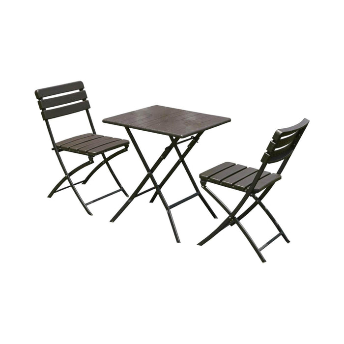 Set 2 sillas + Mesa Cuadrada Plegable 61x73 Café Northwest