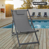 Silla Reposera Playa Piscina Plegable New Port Gris Northwest