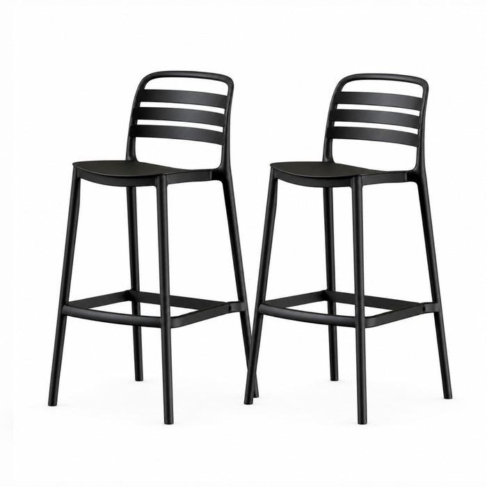 SET 2 Pisos Silla taburete alta bar cocina Ragnar 75cm Negra