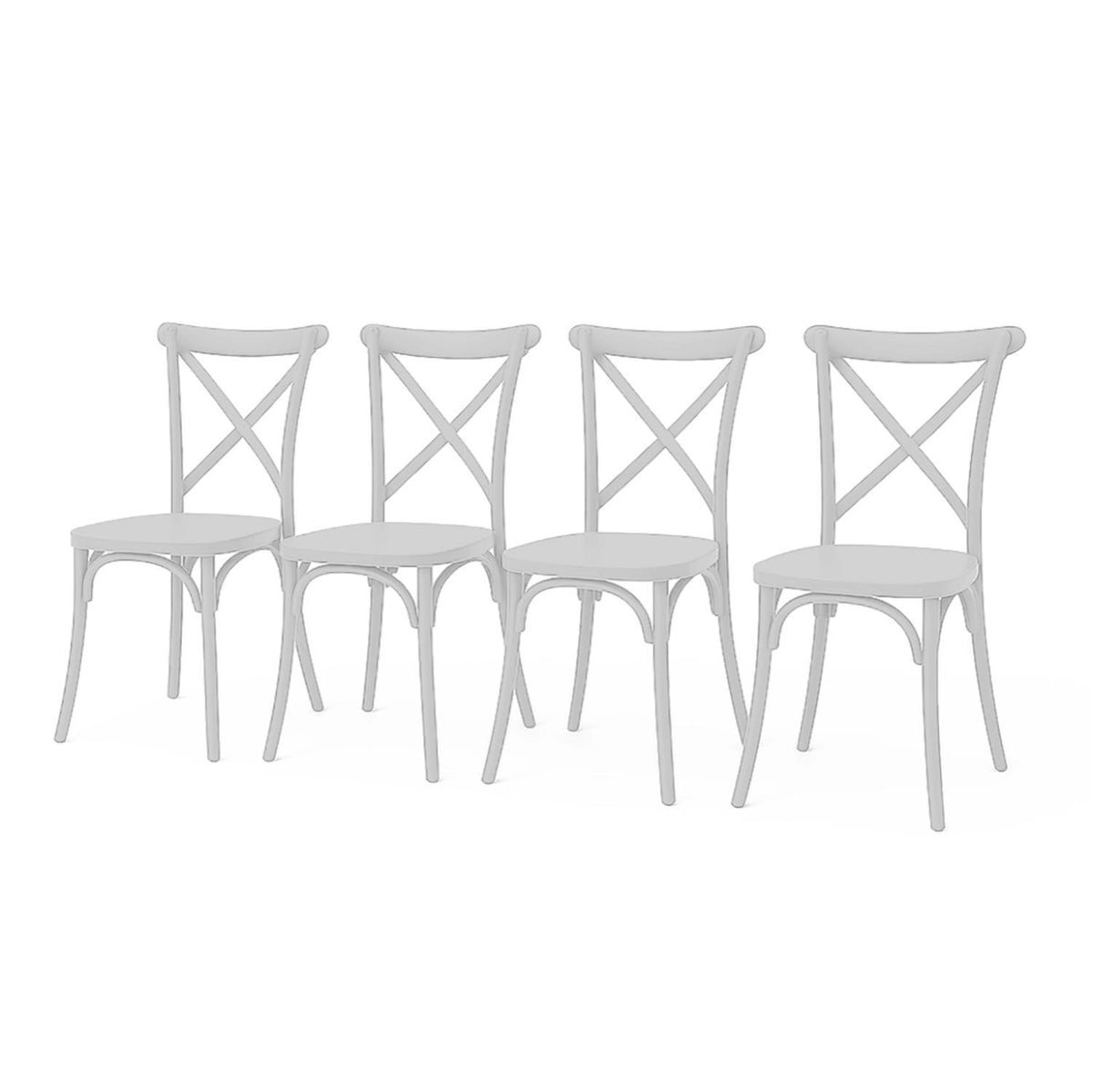 SET 4 Sillas Plástico Apilable Deco Copenhagen Blanca Escandinavia