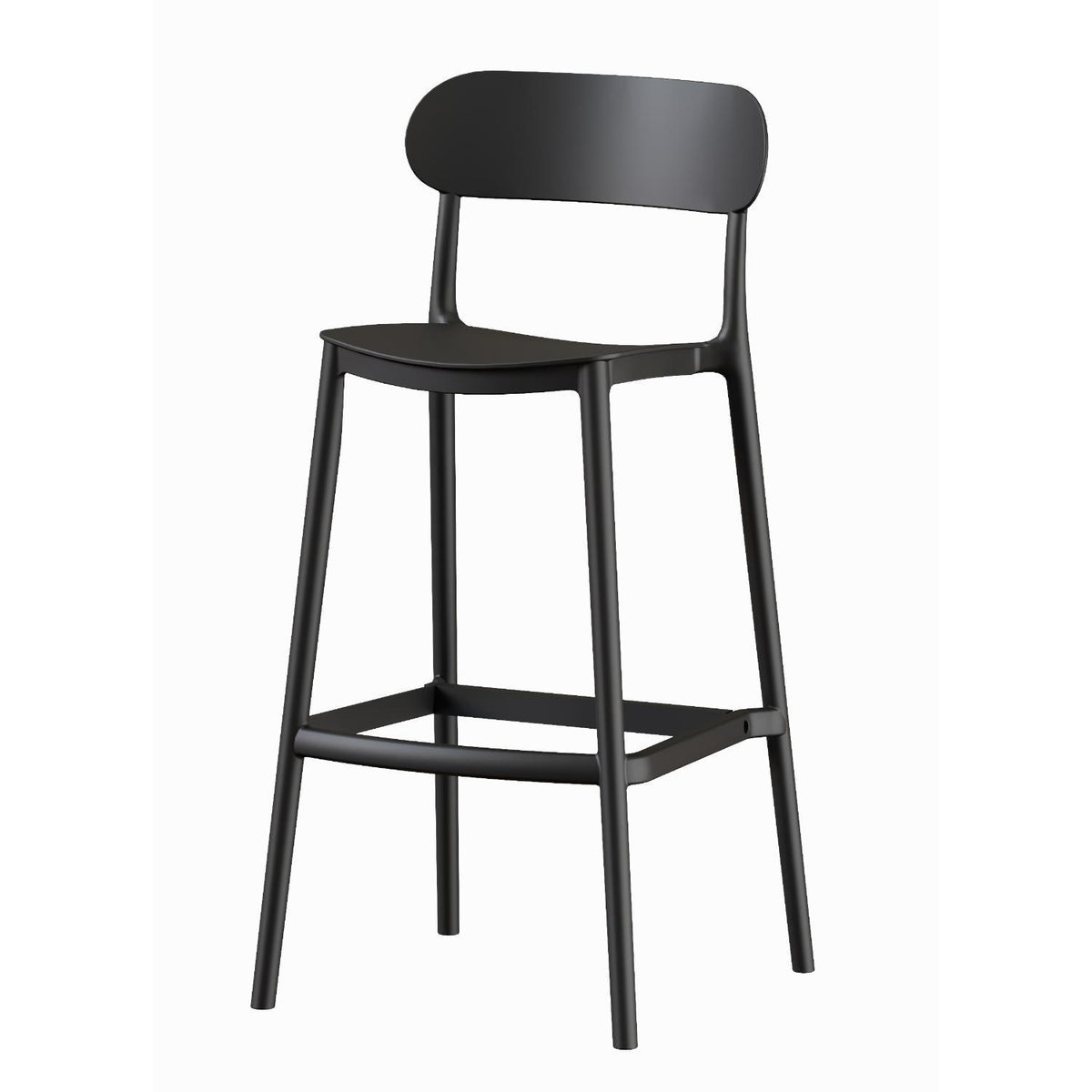 Piso Taburete Silla alta bar cocina Nils 75 cm Negra