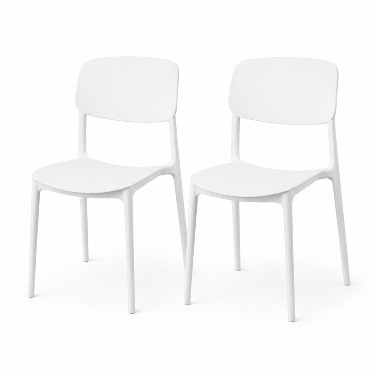 SET 2 Sillas Plástico Apilable Deco Estocolmo Blanca Escandinavia