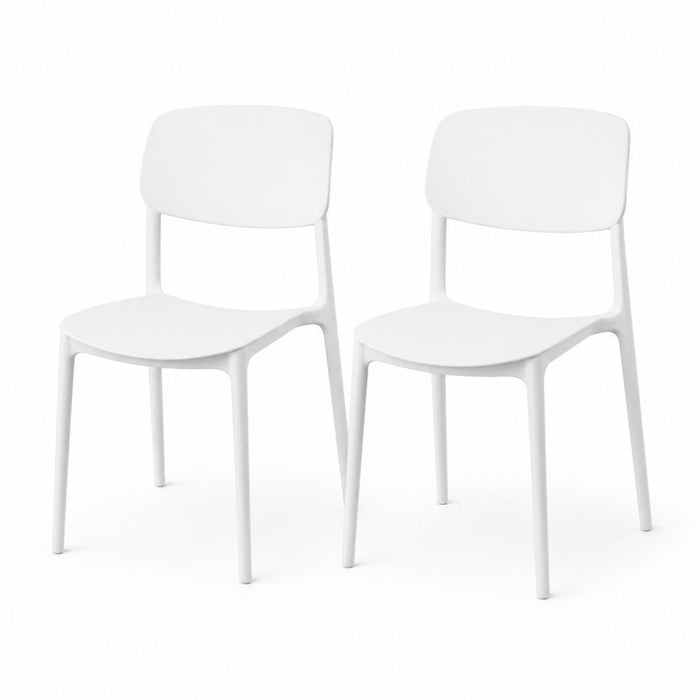 SET 2 Sillas Plástico Apilable Deco Estocolmo Blanca Escandinavia