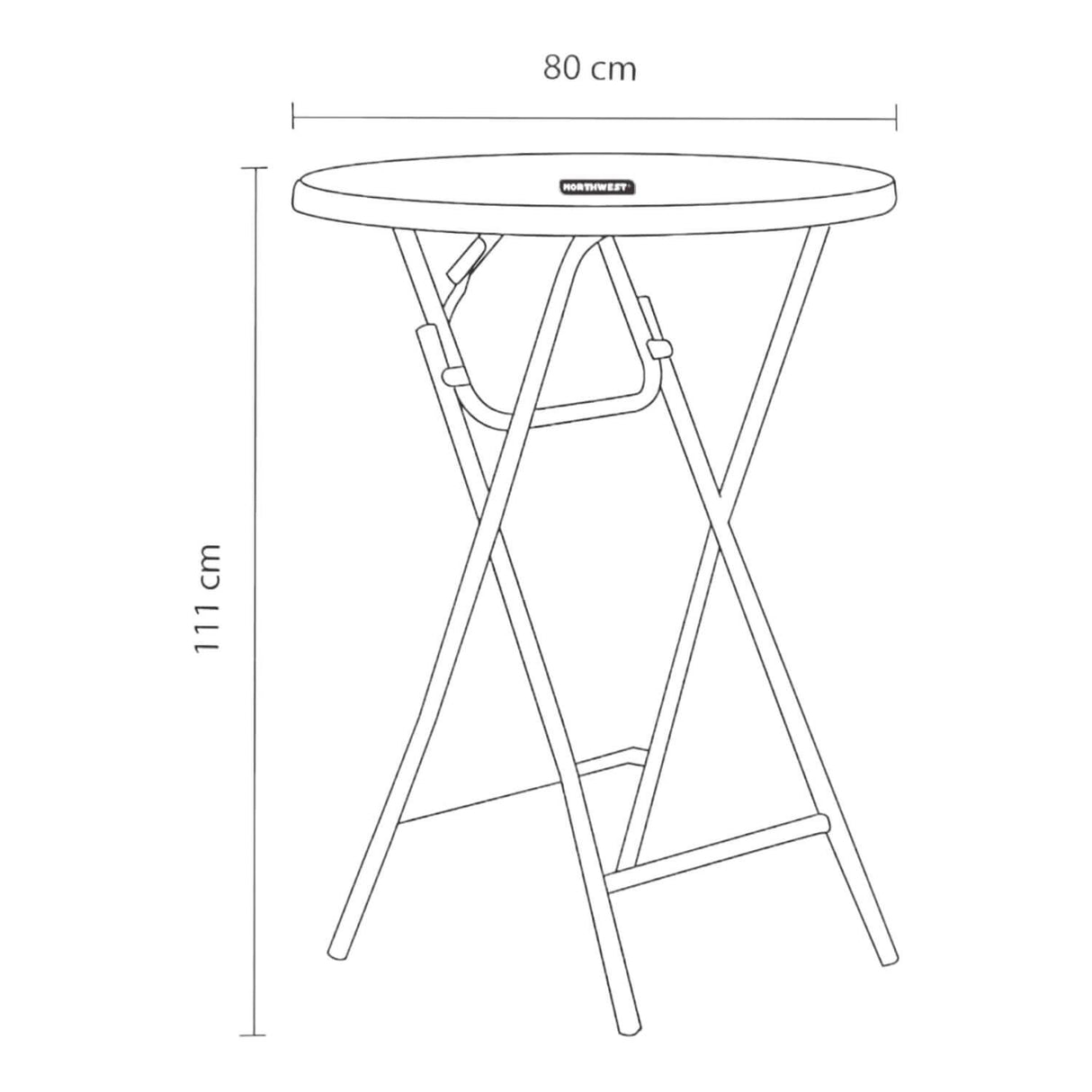 Mesa Plegable Redonda Bar 80x111 Cms Blanca Northwest