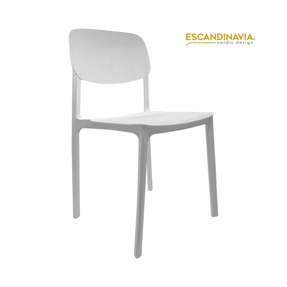 Silla Blanca Plástico Design 46x46x80cm Escandinavia