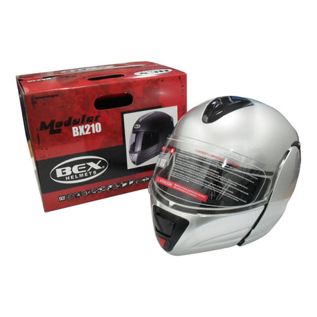 Casco Full Face Bx210 Talla M Silver Bex Certificado DOT