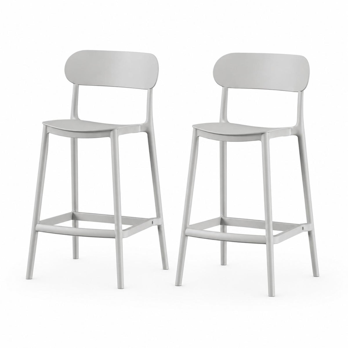 SET 2 Pisos Taburete Silla alta bar cocina Oslo 65cm Gris Claro