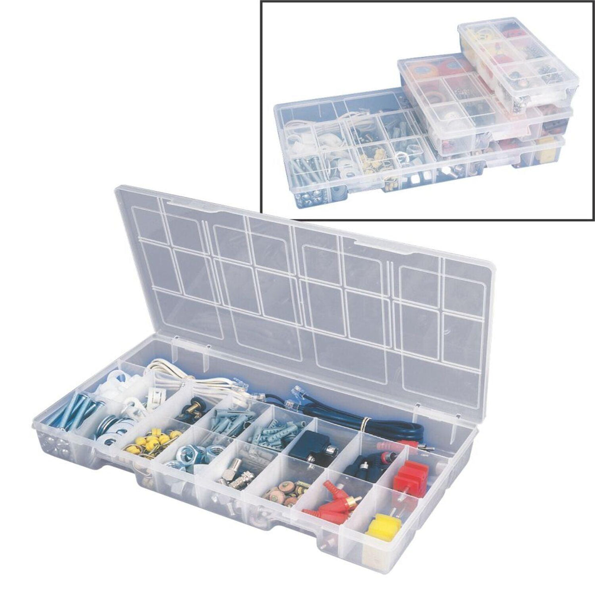 Caja Organizadora Transparente 33.6x18x4.6 Cms San Bernardo