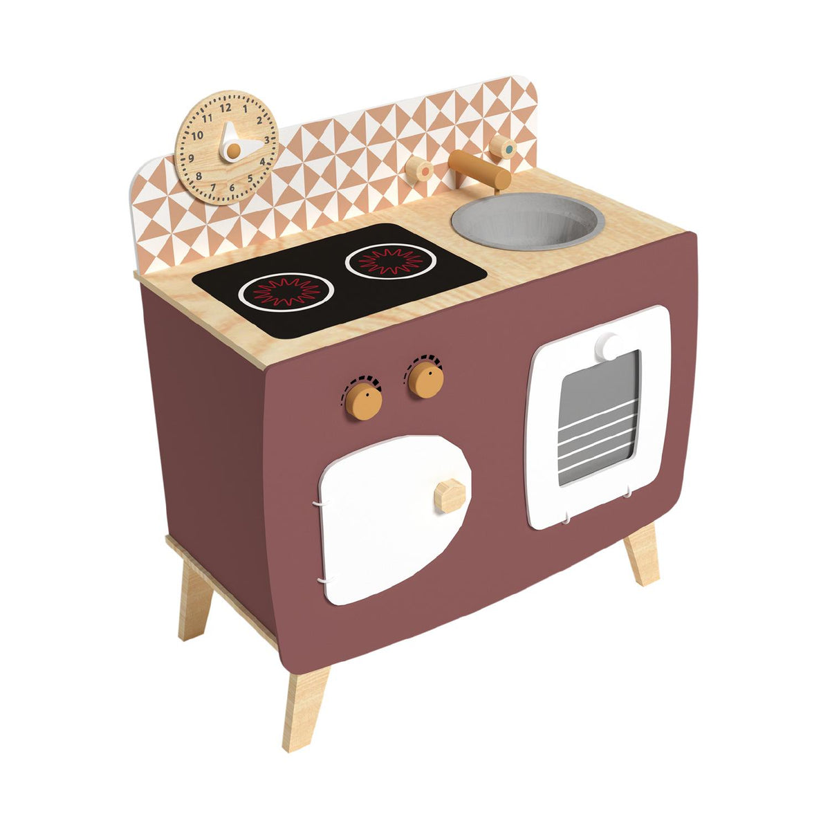 Cocina De Madera Burdeo + Accesorios 59x32x66 cm Gamepower