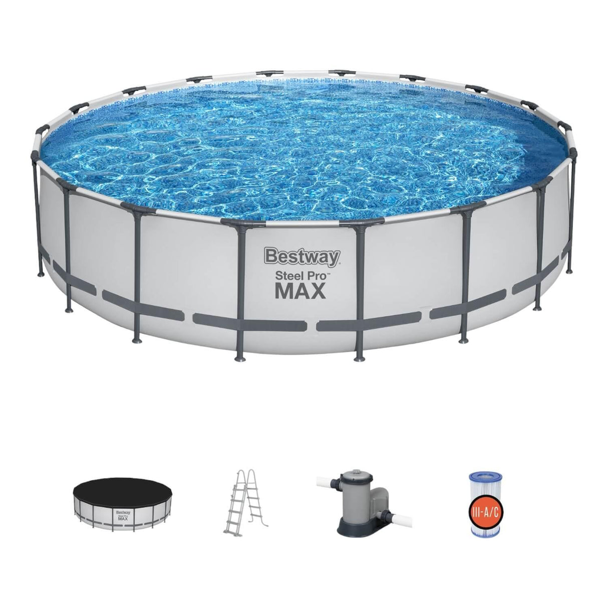 Piscina Bestway Redonda Steel ProMax Filtro+Acces 5,49X1.22M