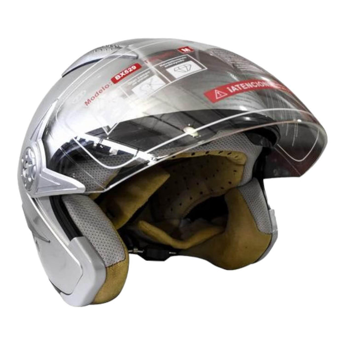 Casco Abierto 3/4 Bx529 Talla M Plateado Certificado ECE Bex
