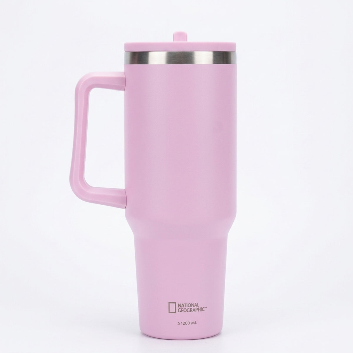 Tumbler Vaso Termico Frio y Calor Termo Mug Inoxidable con mango y bombilla Rosado 1200ML